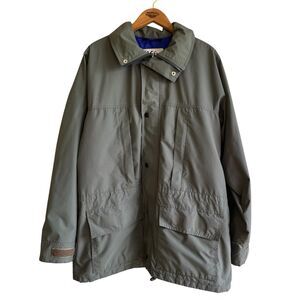 Vintage REI Men's Gore-Tex Jacket Size M Green Hood Full Zip Outdoor Rain Gear